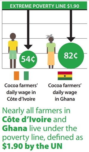Infographic showing statistics on cocoa consumption